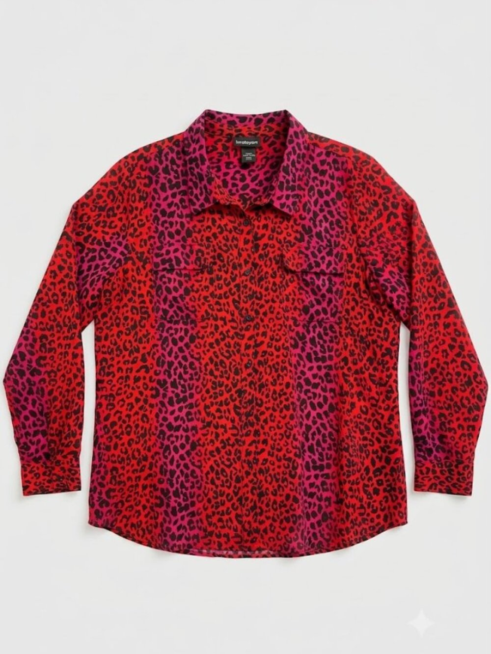 Mob Wife Indie Sleaze Leopard Print Button Down Blouse Going Out Plus 22 24